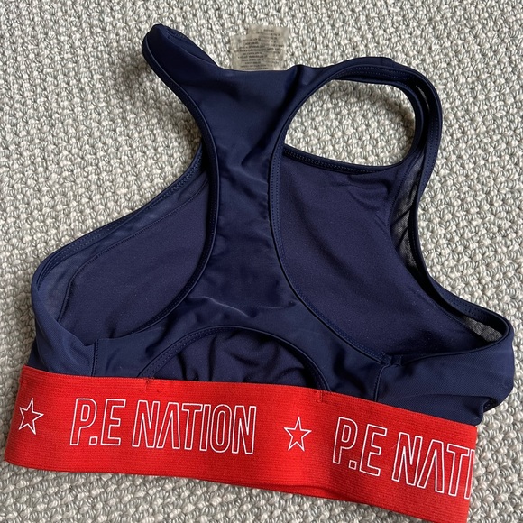 P.E. Nation Sports Bra in Navy & Red - Picture 3 of 4